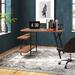 Steelside™ Aldred L-Shape Desk Wood/Metal in Black/Brown/Gray | 29.53 H x 47.24 W x 35.43 D in | Wayfair A0EBCC13E9084CD79438D4CC4A0ED0E4