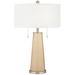 Color Plus Peggy 29 3/4" Colonial Tan Glass Table Lamp