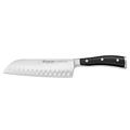 Wüsthof Classic Ikon 7 Inch Hollow Edge Santoku Knife, Black