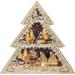 Kurt Adler Battery-Operated Wooden Tree Shaped Village Wood in Brown | 17 H x 17.5 W x 3 D in | Wayfair JEL0939