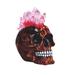 Trinx Fire Punk Skull w/ Mohawk Crystal Hair Fantasy Night Light Decoration Figurine Resin in Red | 8 H x 7 W x 4.75 D in | Wayfair