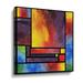 Wrought Studio™ 'Rainbow Splash Decorative Blocks' - Print Canvas in Blue/Red/Yellow | 18 H x 18 W x 2 D in | Wayfair