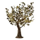 Illuminated Trees 5 Foot Maple Tree, Green Leaves, Warm White Led Lights in Black | 58 H x 52 W x 52 D in | Wayfair NBL-BM-145 WW