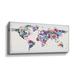 Gemma Violet 'Floral World Map Silhouette Travel Series Decor' - Print Canvas in Blue/Green/Pink | 6 H x 12 W x 2 D in | Wayfair