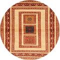 Brown/Red 96 x 0.35 in Indoor Area Rug - World Menagerie Barbi Contemporary Beige/Red Area Rug Polyester/Wool | 96 W x 0.35 D in | Wayfair