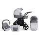 Stroller 3in1 2in1 Isofix pram Set + Accessories Color Selection Rotax Black by ChillyKids Silver 03 2in1 Without Baby seat