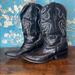 Free People Shoes | Leather Cowgirl Boots Sz 9.5 | Color: Black/White | Size: 9.5