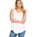 Plus Size Women's V-Neck Pointed Front Tank by ellos in White (Size 18/20)