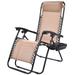 F4 Custer Reclining Zero Gravity Chair w/ Cushion Metal in Gray/Black/Brown | 43 H x 35 W x 25 D in | Wayfair BFDLCUE1549813