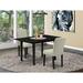 Latitude Run® Cordwell Butterfly Leaf Rubber Wood Dining Set Wood/Upholstered in Black | Wayfair 246D9CB8177F4C628DB69F092A0FF352