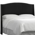 Birch Lane™ Galligan Linen Nail Button Upholstered Wingback Headboard Metal in Black | 56 H x 78 W x 10 D in | Wayfair WRLO6566 40760582