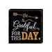 Union Rustic Grateful Day Vintage Block Sign Wall Decor in Black/Brown/Yellow | 8 H x 8 W in | Wayfair 9043600BE193439892F072B4D12A2EE9