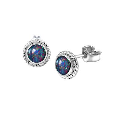 Nenalina - Stecker Boho Opal Geburtsstein Oktober 925 Silber Ohrringe Damen