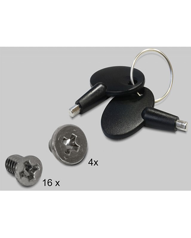 Delock 5.25" Mobile Rack for 4 x 2.5" SATA HDD / SSD Gehäuse für Speicherlaufwerke mit Lüfter 6.4 cm 2.5" Image