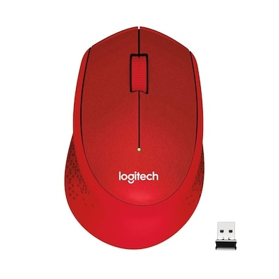 Logitech M330 Silent Plus Kabellose Maus Rot Image