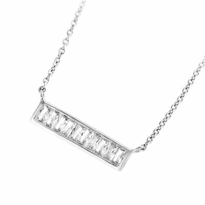 Smart Jewel - Collier Mittelteil gerade, mit weißen Zirkonia Steinen, Silber 925 Ketten 1 ct Weiss Damen