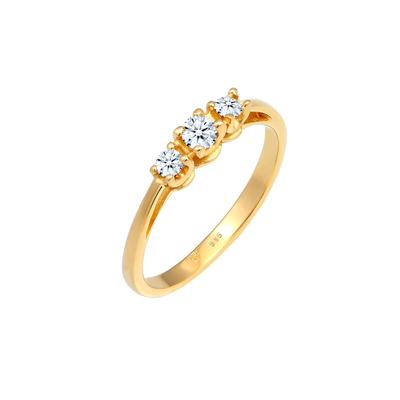 Elli DIAMONDS - Verlobungsring Trio Diamant 0.23 ct. 585 Gelbgold Ringe 1 ct Damen