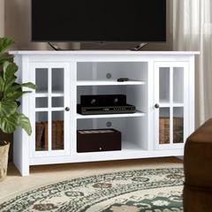 Union Rustic Kavien Solid Wood TV Stand for TVs up to 55" Wood in White | Wayfair 0EE892F1EB8A4C329D11D44F9DA8E499