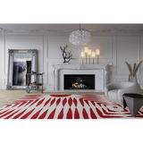 White 36 x 1 in Area Rug - Tufenkian Rectangle Geometric Handmade Hand-Knotted Wool Red/Area Rug Wool | 36 W x 1 D in | Wayfair AAT.91/WTB.0305