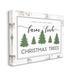 Stupell Industries Farm Fresh Trees Rustic Sign Christmas Charm by Jennifer Pugh - Graphic Art Print Canvas in Green/White | 30 H x 24 W in | Wayfair