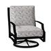 Woodard Seal Cove Swivel Patio Chair w/ Cushions Metal in Gray/Black | 35.75 H x 27.75 W x 32.75 D in | Wayfair 1X0477-92-44C