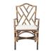 Beachcrest Home™ Alderson Cross Back Arm Chair in Dark Upholstered/Wicker/Rattan/Fabric in Brown | 39.5 H x 25 W x 24 D in | Wayfair