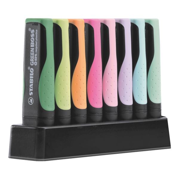 Stabilo 8er-Tischset Textmarker »Green BOSS®« Pastell schwarz Image