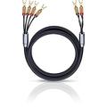 Oehlbach XXL Fusion Four - High-End Bi-Wiring Lautsprecherkabel Stereo Set mit Kabelschuh-Verbinder - Made in Germany - 2 x 5m - schwarz