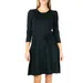 Women's Nina Leonard Fit & Flair Sweater Dress with Self-Tie Sash, Size: Large, Black