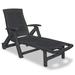 East Urban Home Patio Lounge Chair w/ Adjustable Backrest Outdoor Folding Sunlounger Plastic in Gray | 39.76 H x 76.77 W x 28.35 D in | Wayfair