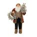 Northlight Seasonal 60" Santa Claus w/ Flocked Alpine Tree & Wreath Standing Christmas Figure, Faux Fur | 60 H x 20 W x 23 D in | Wayfair 32266436