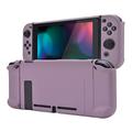 eXtremeRate Schutzhülle für Nintendo Switch Konsole Joycon, Case Griff Tasche Zubehör für NS Joycon Konsole,trennbare Schale,andockbare Hülle für Nintendo Switch(Dunkelgrau Violet)