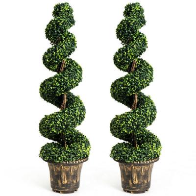 Costway 2 Pieces 4 Feet Artificial Décor Green Bo...