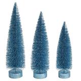 Vickerman 660430 - 12"-14"-16" Baby Blue Glitt Ov Tree 3Set (LS191232) Christmas Decorative Tree