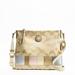 Coach Bags | Coach Signature Canvas &Leather Metallic Block Bag | Color: Cream/Gold | Size: Os