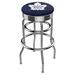 Holland Bar Stool NCAA Bar & Counter Stool Plastic/Acrylic/Leather/Metal/Faux leather in Gray | 30 H x 18 W x 18 D in | Wayfair L7C3C25TorMpl