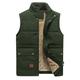 KEFITEVD Men's Warm Fishing Body Warmer Spring Winter Photography Hunting Gilet Fleece Waistcoat Green, Medium