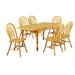 Sunset Trading Oak Selections 7 Piece Drop Leaf Extendable Dining Set With Arrowback Chairs In Light Oak - Sunset Trading DLU-TDX3472-820-LO7PC