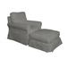 Sunset Trading Horizon Slipcovered Swivel Rocking Chair and Ottoman In Gray Performance Fabric - Sunset Trading SU-114993-30-391094