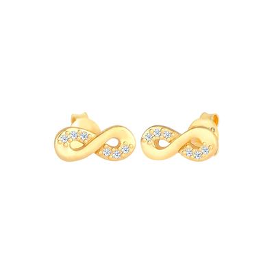 Elli DIAMONDS - Infinity Diamant 0.06 ct. Liebe 585 Gelbgold Ohrringe 1 ct Damen