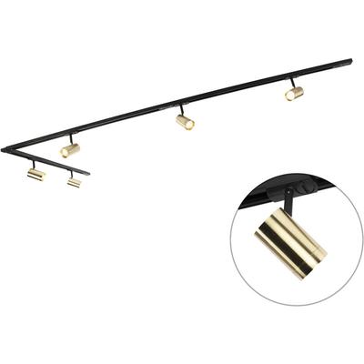 Schienensystem mit 5 Punkten 1-phasig schwarz mit Gold - Jeana Image