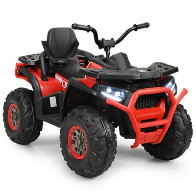 Costway 12 V Kids Electric 4-Wheeler ATV Quad with MP3 and LED Lights-Red