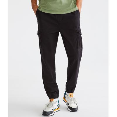 Aeropostale Mens' Twill Cargo Joggers - Black - Si...