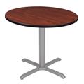 "Via 42"" Round X-Base Table in Cherry/Grey - Regency TVX42RNDCHGY"