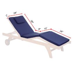 Multi-position Chaise Lounger & Cushion, Blue - All Things Cedar TL78-B