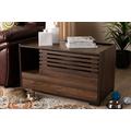 Baxton Studio Claire Modern Walnut Brown Finished Cat Litter Box Cover House - Wholesale Interiors SECHC150080WI-Columbia-Cat House