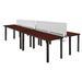 "Kee 60"" x 24"" Double Benching System w/ Privacy Divider in Mahogany/ Black - Regency MBSPD12024MHBPBK"