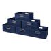 Niche Cubo Set of 6 Half-Size Foldable Fabric Storage Bins in Blue - Regency HTOTE066PKBE