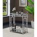 Everly Quinn Terrones Town 2 Tier Bar Cart Glass/Steel in Gray | 32.75 H x 29.25 W x 14 D in | Wayfair 0DE8C7C3AD4845E78D53F8FBE0A721FF