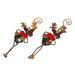 The Holiday Aisle® Dapper Rudolph Steel Hanging Figurine Ornament Metal in Brown | 8.75 H x 2.4 W x 0.1 D in | Wayfair